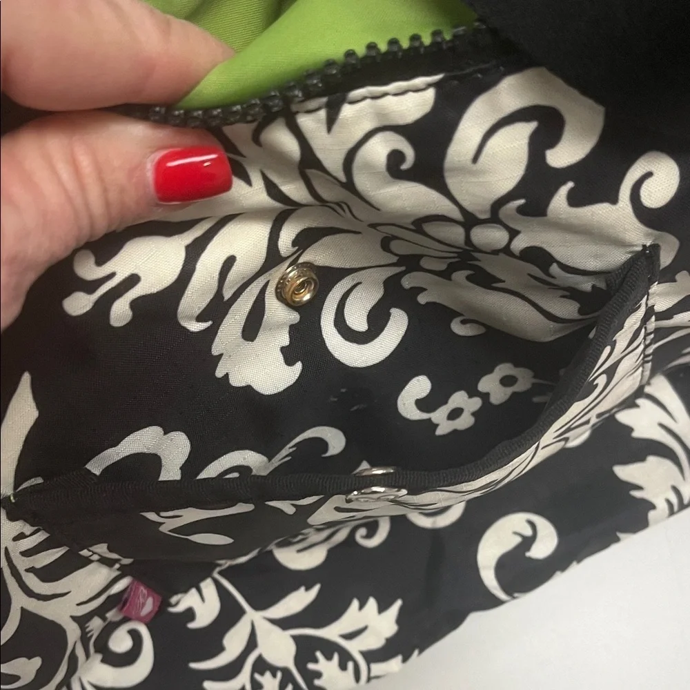 Brighton Nylon Black and White Patterned Shoulder / Crossbody Bag